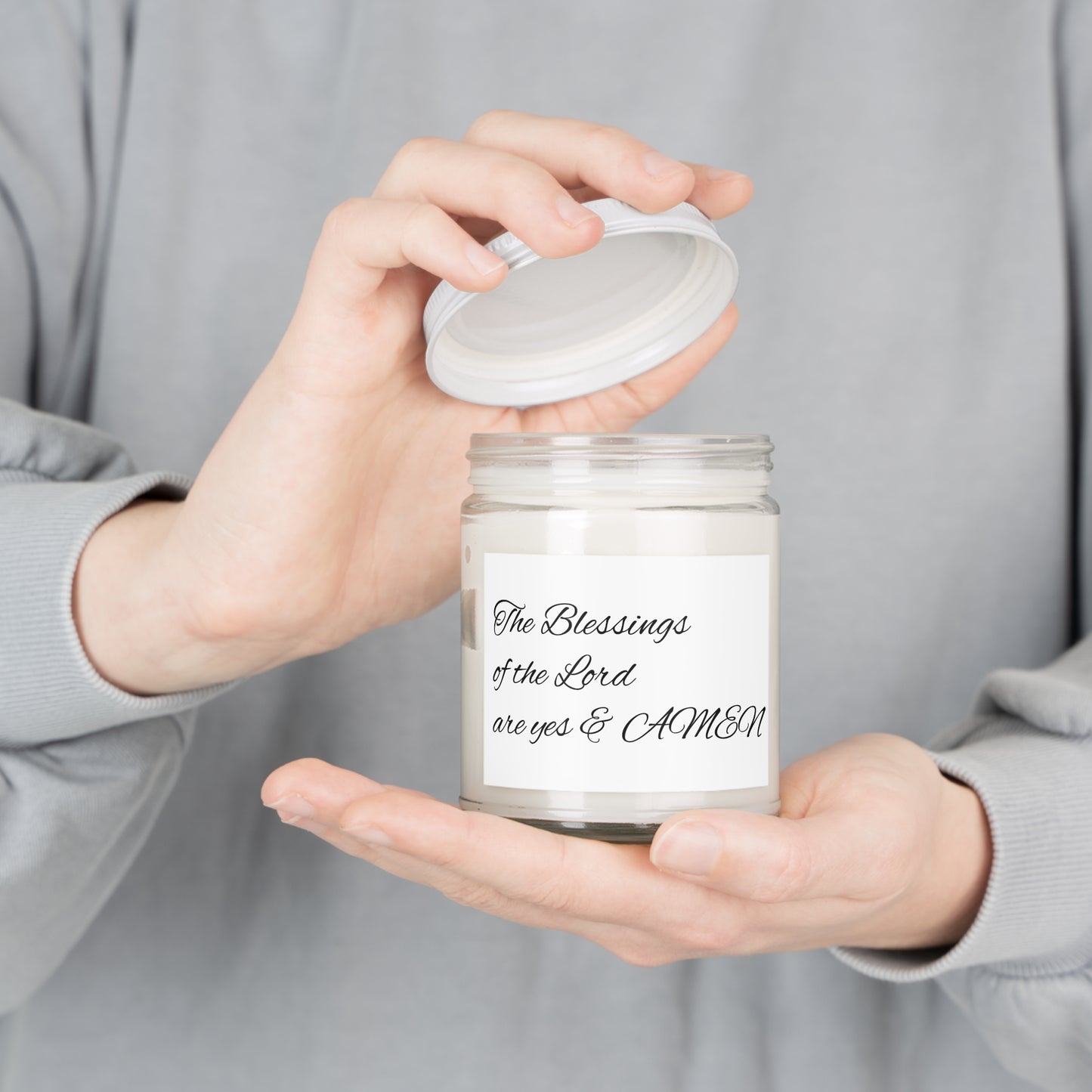 Blessings of the Lord Scented Soy Candle — 9oz Jar (White Lid)