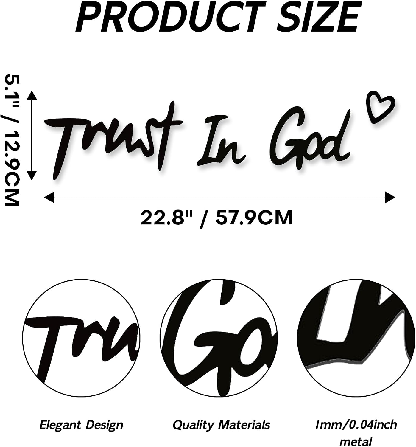 “Trust in God” Sign, Inspirational Scripture, Wall Art for Home Decor, Faith Based Living Room Wall Art, Heartwarming Gift