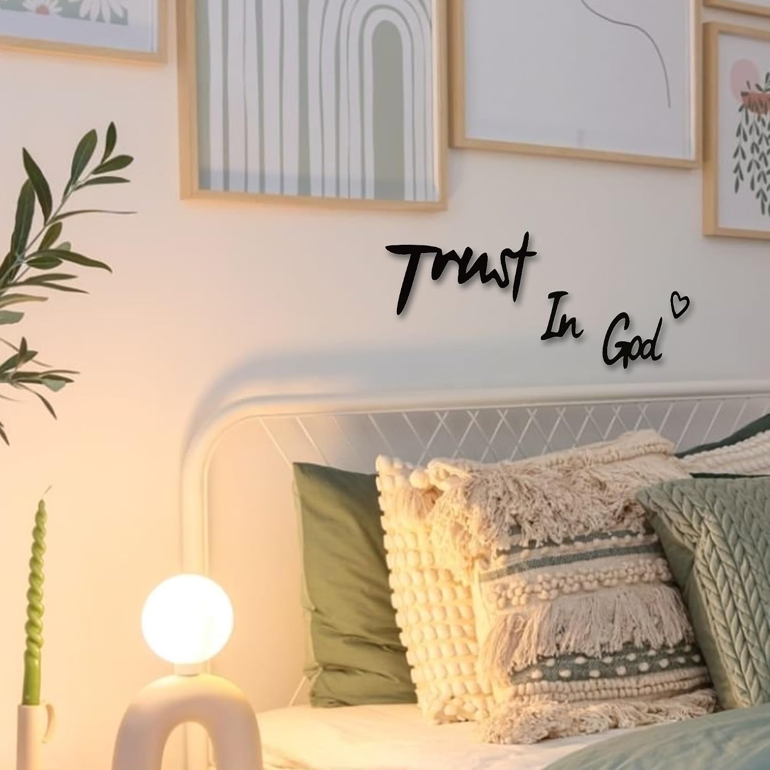 “Trust in God” Sign, Inspirational Scripture, Wall Art for Home Decor, Faith Based Living Room Wall Art, Heartwarming Gift