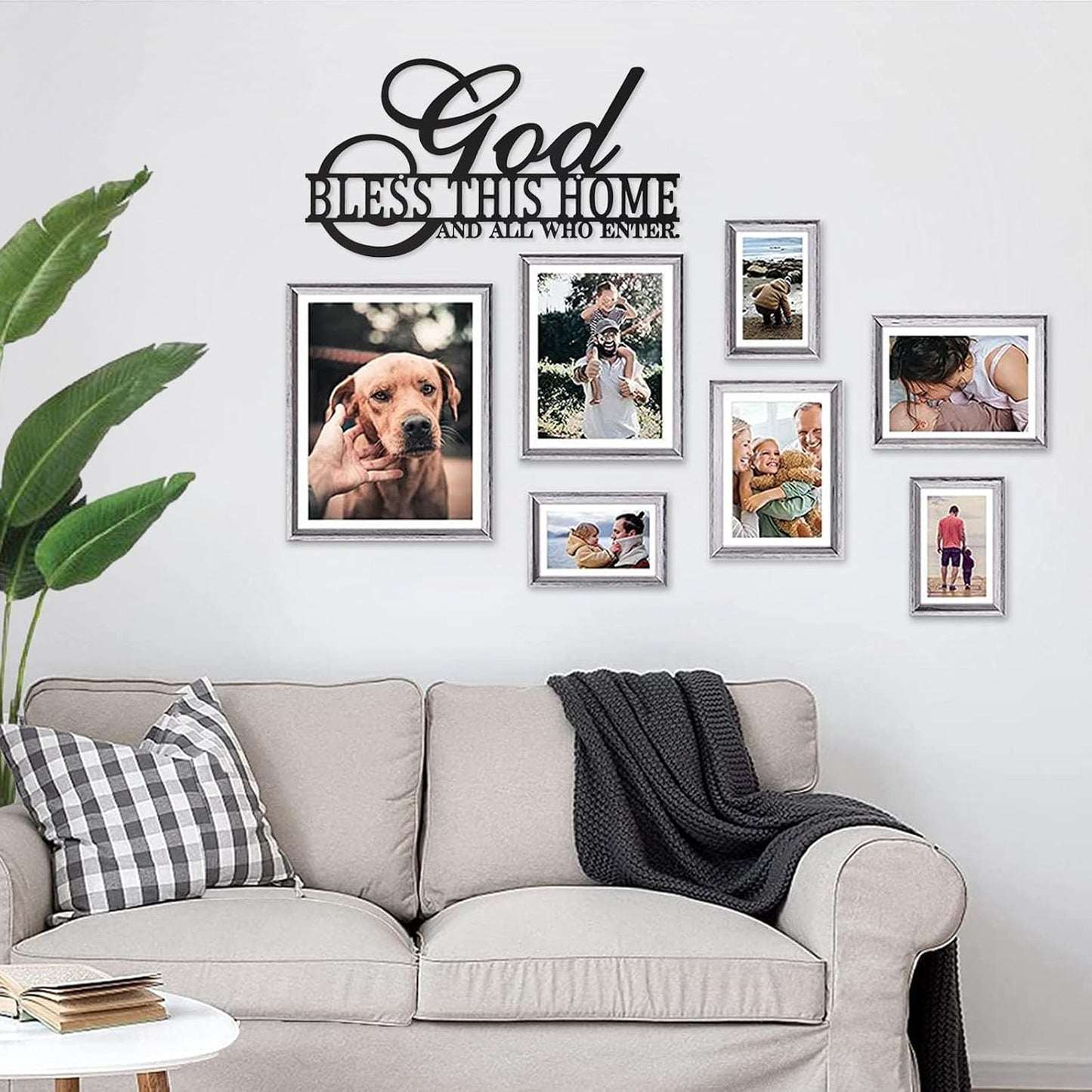 God Bless This Home Wall Decor Rustic Metal Home Sign Christian Jesus Decorations for Farmhouse Entryway Living Room Kitchen Dining Room