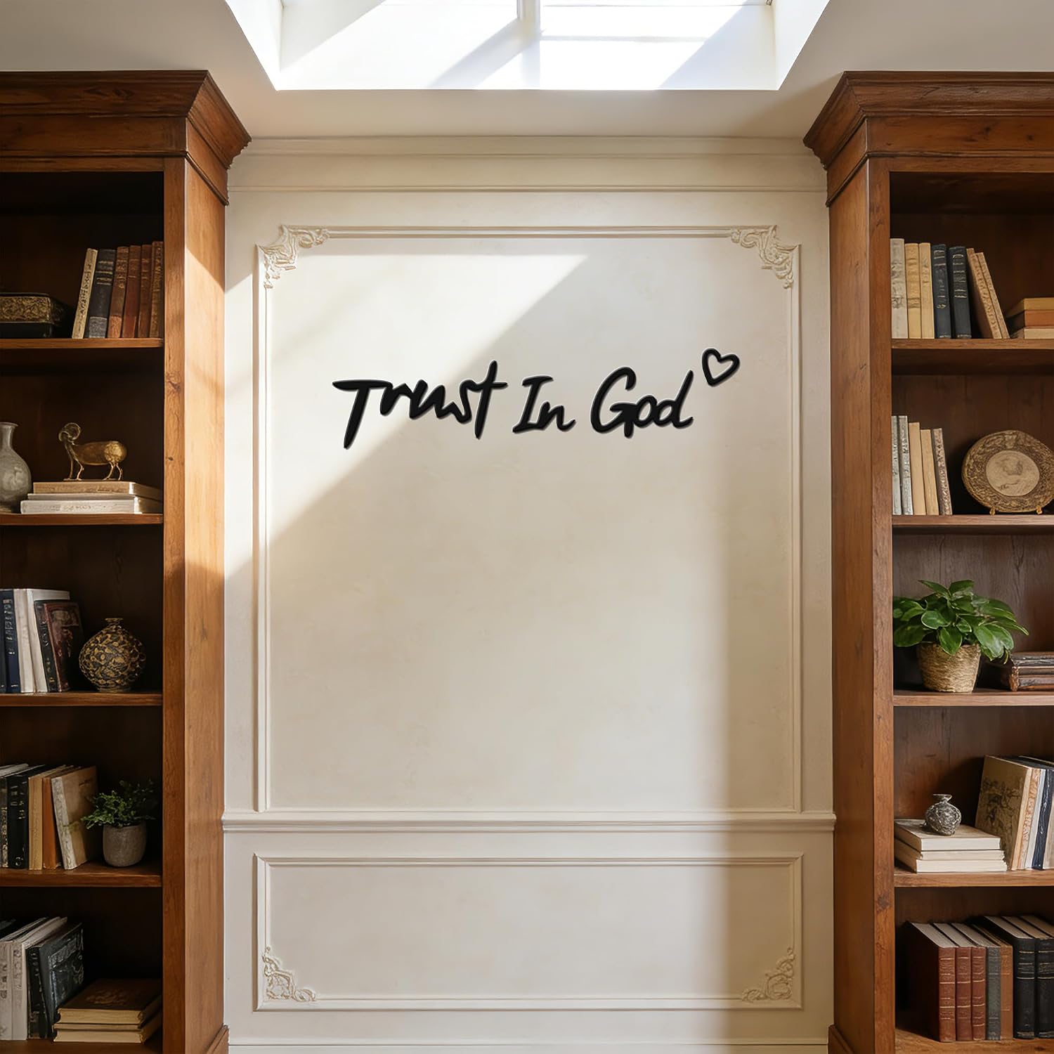 “Trust in God” Sign, Inspirational Scripture, Wall Art for Home Decor, Faith Based Living Room Wall Art, Heartwarming Gift
