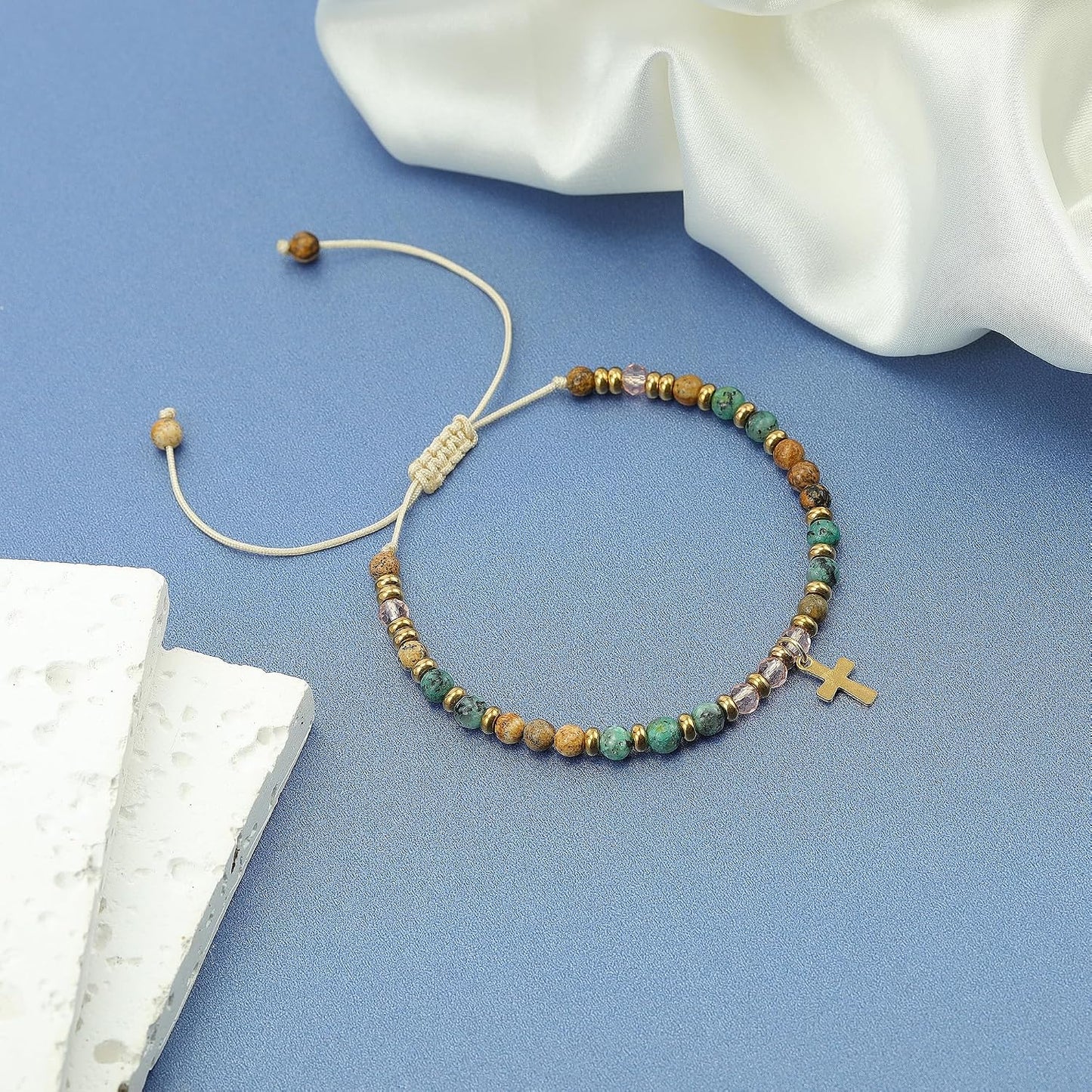 Christian Gifts for Women,Cross Bracelet,Christian Gifts,Inspirational Gifts for Women,Natural Stone Bracelets,Religious Gifts for Woman