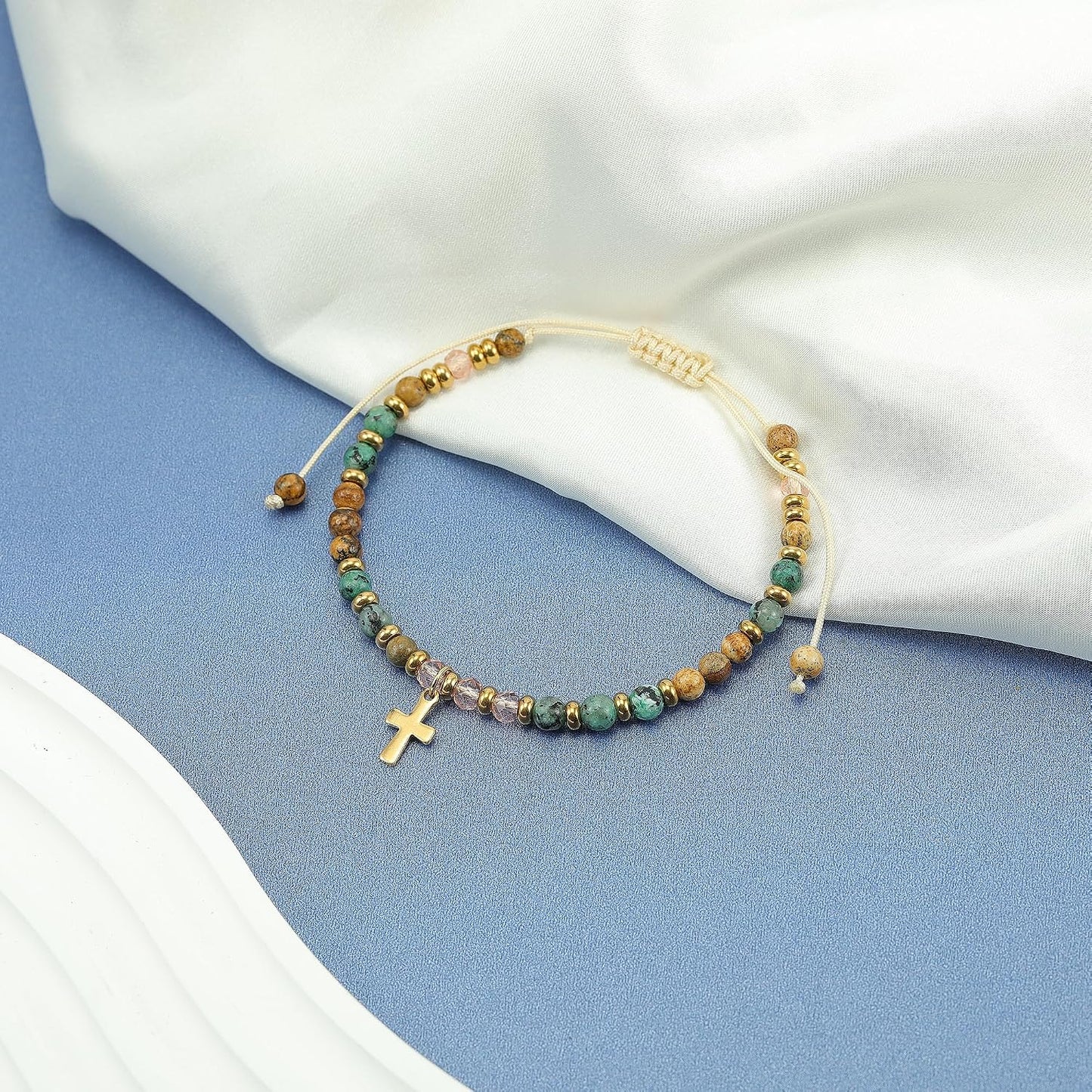 Christian Gifts for Women,Cross Bracelet,Christian Gifts,Inspirational Gifts for Women,Natural Stone Bracelets,Religious Gifts for Woman