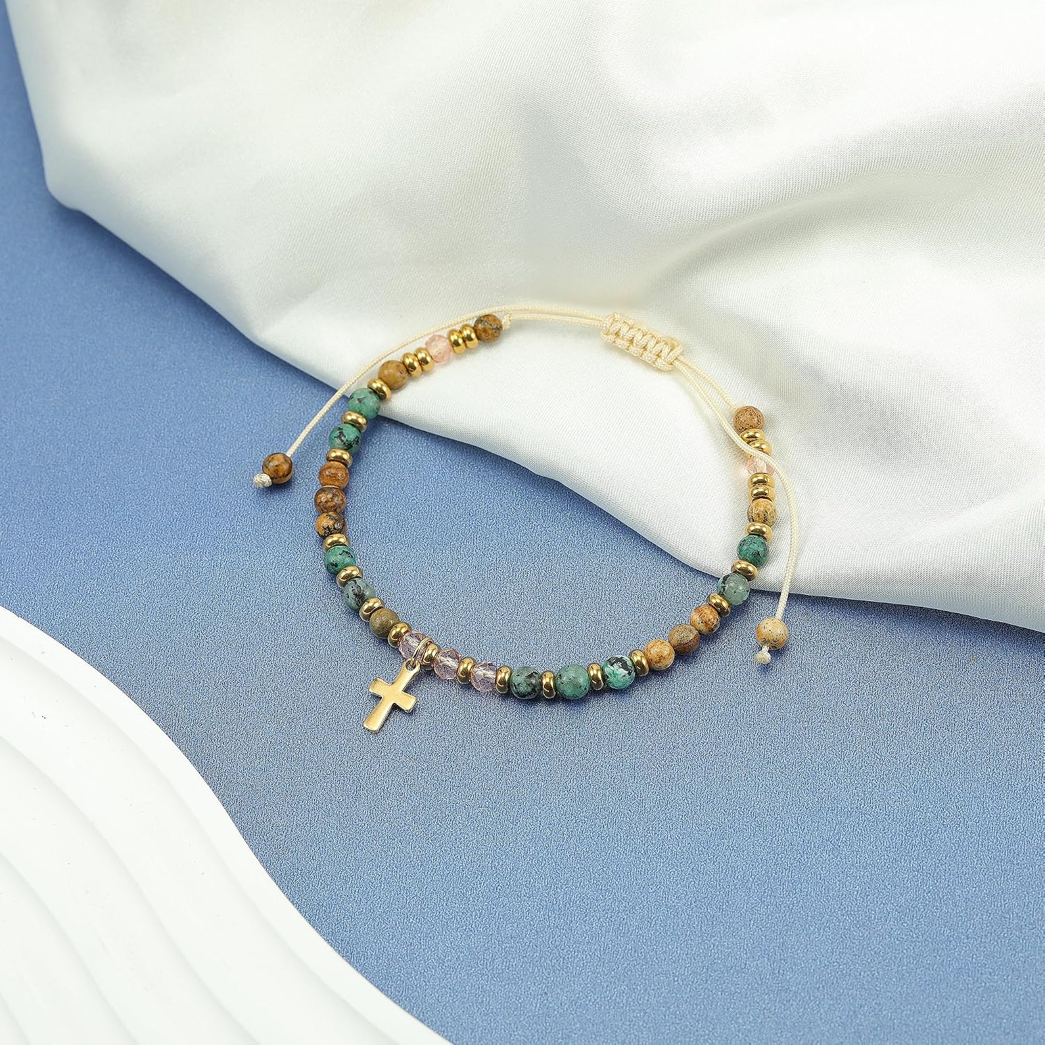 Christian Gifts for Women,Cross Bracelet,Christian Gifts,Inspirational Gifts for Women,Natural Stone Bracelets,Religious Gifts for Woman