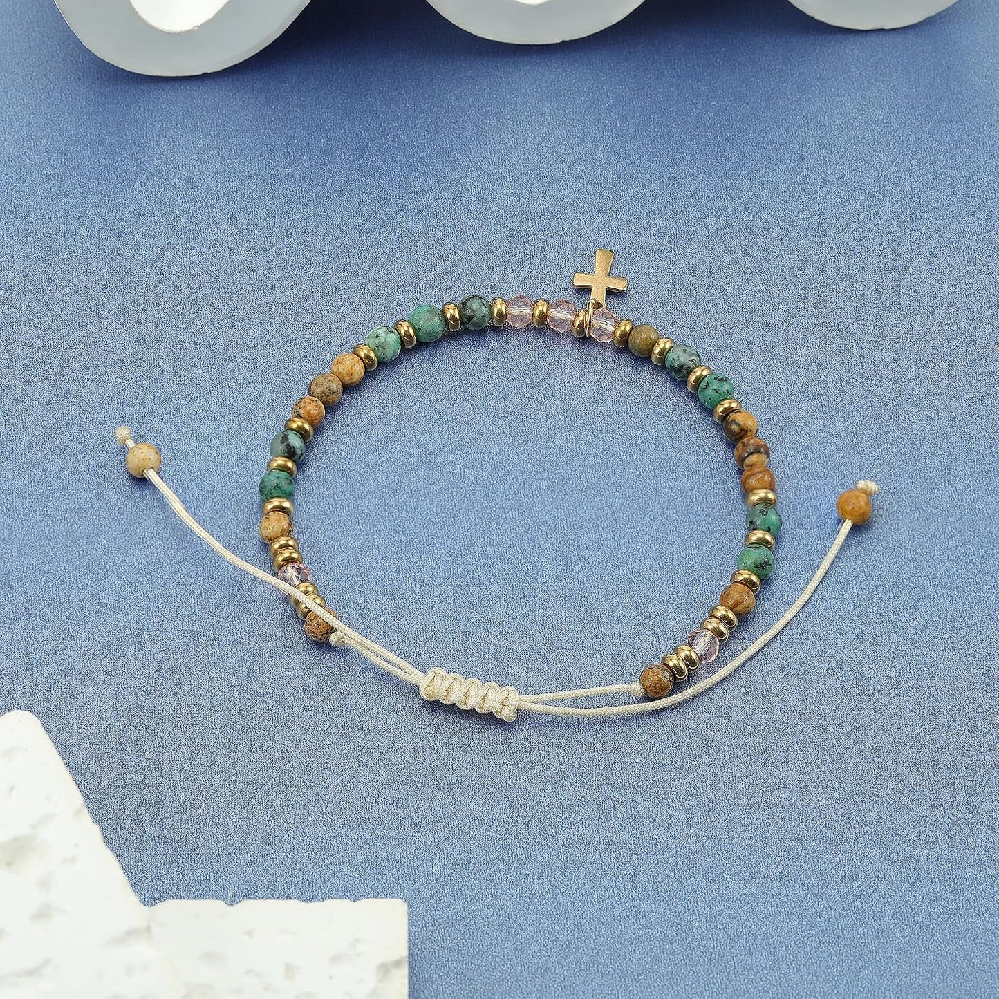 Christian Gifts for Women,Cross Bracelet,Christian Gifts,Inspirational Gifts for Women,Natural Stone Bracelets,Religious Gifts for Woman